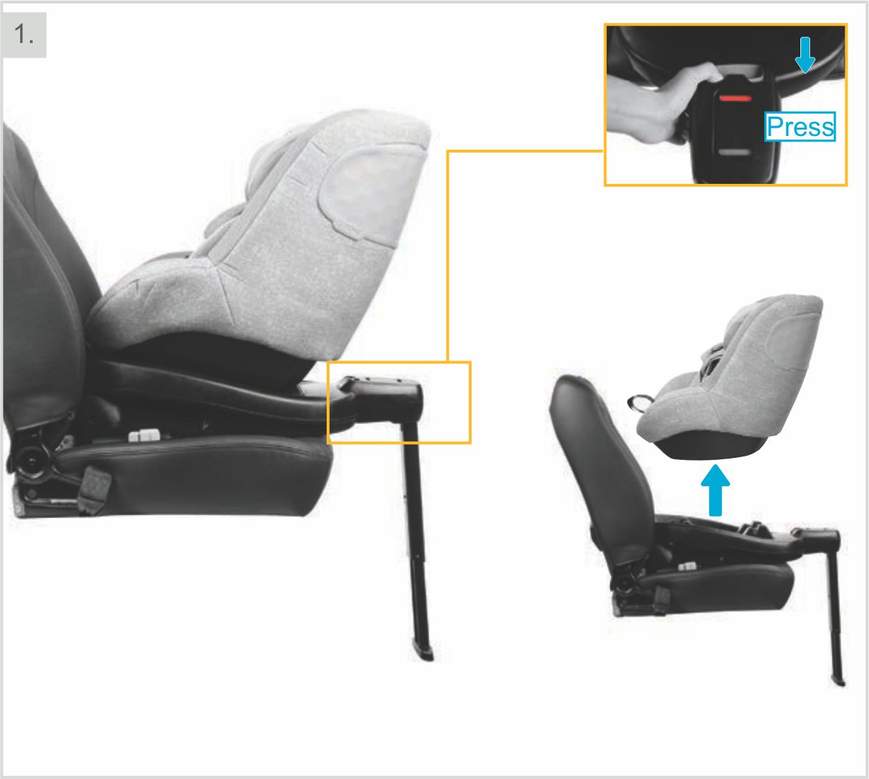 Инструкция к Maxi-Cosi Beryl Установка и снятие кресла с базы