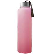 Бутылка для воды с силиконовым покрытием розовый